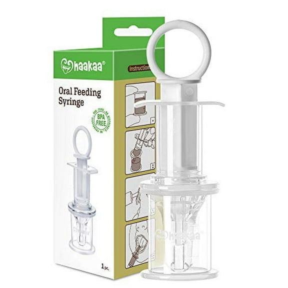 Haakaa Baby Oral Feeding Syringe for Liquid Feeding Baby Oral Feeder with Pacifier Head Suitable for Infants Newborns, 1pc