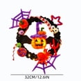 thumbnail image 3 of WWC Halloween Wreath, Orange LED Pumpkin and Bats Wreath, Gothic Halloween Decorations Wreath for Front Door, Indoor Outdoor Party Decor, 3 of 6