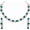Silver Green, variant on Choker Pink, Rhinestone Necklace Set, Silver Plated