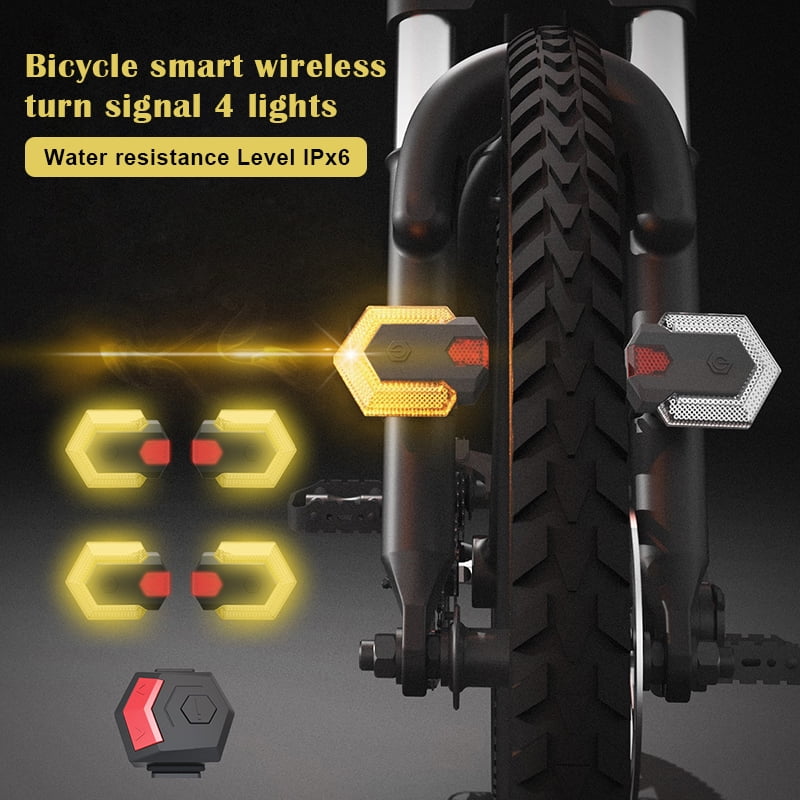 LED Bicycle USB Indicator Bike Turn Signal Tail Light Remote Control Rear Lamp