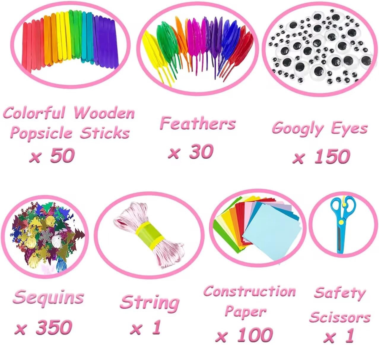 Arts and Crafts Supplies for Kids DIY Craft Kits Art Supplies Materials Kids Crafts Set with Pipe Cleaners Craft Box Preschool Homeschool Toys Gift for Boys and Girls Age 4 5 6 7 8