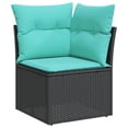 thumbnail image 3 of vidaXL 8 Piece Patio Sofa Set with Cushions Black Poly Rattan, 3 of 6