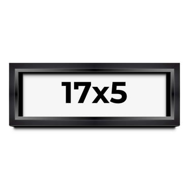 17x5 Shadow Box Frame Black | 1.25 inches Deep Real Wood Contemporary Shadowbox Display Frame | UV