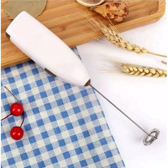 Handheld Milk Flower, Battery Powered Electric Handheld Portable Mini Blender Foam Coffee Machine for Latte Cappuccino Milk Flower, 304 Stainless Steel Whisk