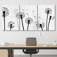 thumbnail image 3 of wall26 Canvas Print Wall Art Set Black &amp; White Dandelions Blowing in Wind Nature Wilderness Digital Art Modern Art Rustic Scenic Colorful for Living Room, Bedroom, Office - 24"x36"x3 Pa, 3 of 6