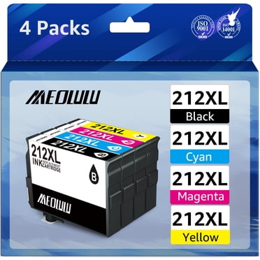 212XL 212 Ink Cartridges for Epson 212 ink cartridges Compatible for Printers Epson Expression Home XP 4105 XP 4100 Epson Workforce WF 2830 WF 2850 (4-Pack, Black Cyan Magenta Yellow)
