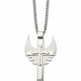 thumbnail image 3 of Stainless Steel Brushed And Polished Cross With Wings 20In Necklace Made In China -Jewelry By Sweet Pea, 3 of 8