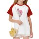thumbnail image 5 of Blusas y camisas de manga corta con cuello redondo para niños y niñas, blusa de manga corta con estampado de cuello redondo, 5 of 7