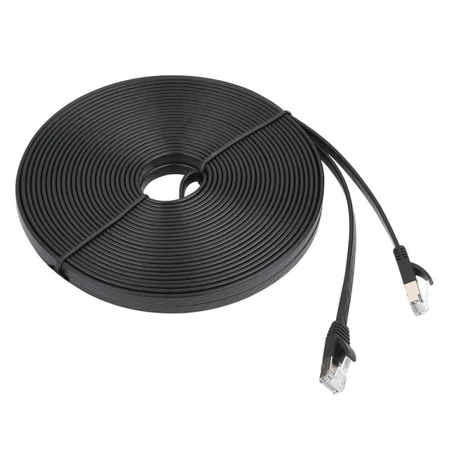 Cable de red LAN blindado CAT7 RJ45 de 600 MHz, cable Ethernet plano de 15 m