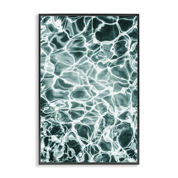 Stupell Industries Aqua Ripple Pattern Coastal Painting Black Framed Art Print Wall Art, 12 x 18