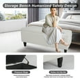 thumbnail image 3 of Fionafurn 43.3" Rectangular Velvet Storage Ottoman Bench with 2 Footstool, Hinged Lid Lift Top, Beige, 3 of 8