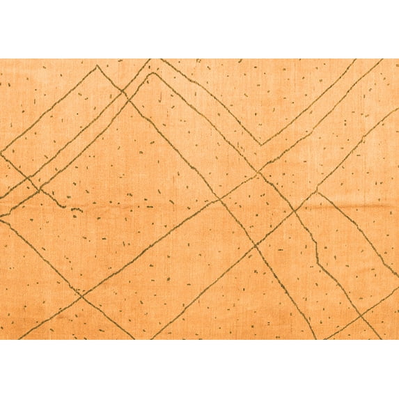 Ahgly Company Indoor Rectangle Oriental Orange Modern Area Rugs, 2' x 3'