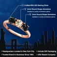 thumbnail image 2 of Gem Stone King 18K Rose Gold Plated Silver Peach Morganite and Black Sapphire Engagement Ring for Women | 1.78 Cttw | Round 5MM | Gemstone October Birthstone | Size 7, 2 of 6