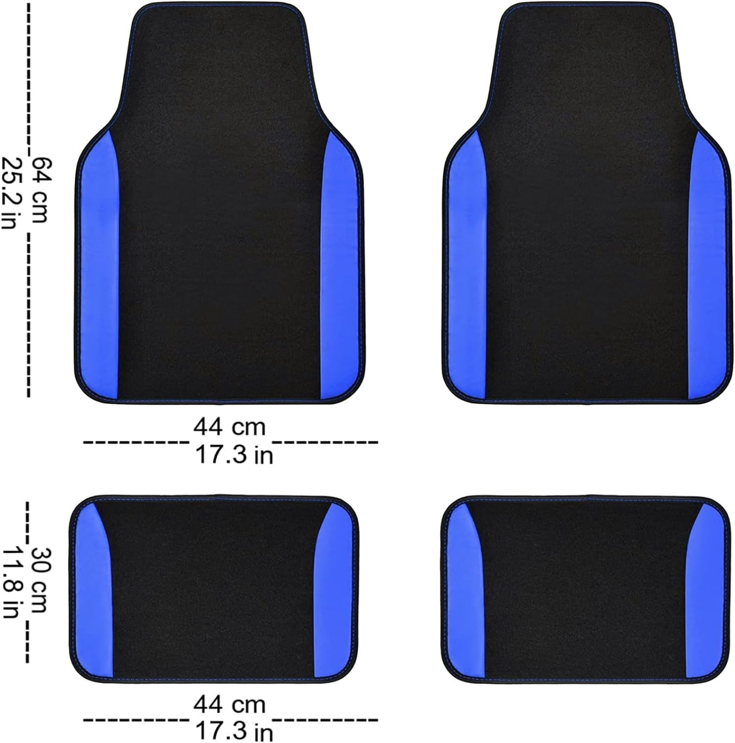 Flying Banner Car Seat Covers Front Seats Rear Bench Polyester car seat Protectors Easy installations Rear Bench Split Classic Man Lady Truck (Full Set - Low Back - Combo Pack, Black Blue)
