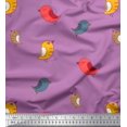 thumbnail image 1 of Soimoi Polyester Crepe Fabric Bird Clip Art Print Fabric by The Yard 42 Inch Wide, 1 of 3