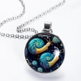 thumbnail image 2 of Snail Women's Glass Circular Pendant Necklace, 2 of 5