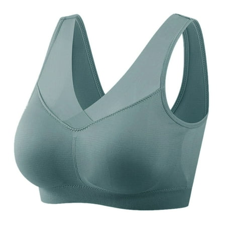 OJSFQUFP Comfort Shaper Bra Army Green Women Low Back Slip Strapless Braleisure Sports Yoga Fitness Longline Way Push Up Comfortable Bra M