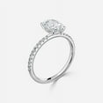 thumbnail image 2 of Veda Jewel 1.39 Ct Oval Cut Simulated Dimaond Engagement Ring - Prong Set Solitaire with Pave Band and Accent - 14K White Gold Plated Ring - Classic Jewelry for Women - Luxurious Ring Gift, 2 of 6