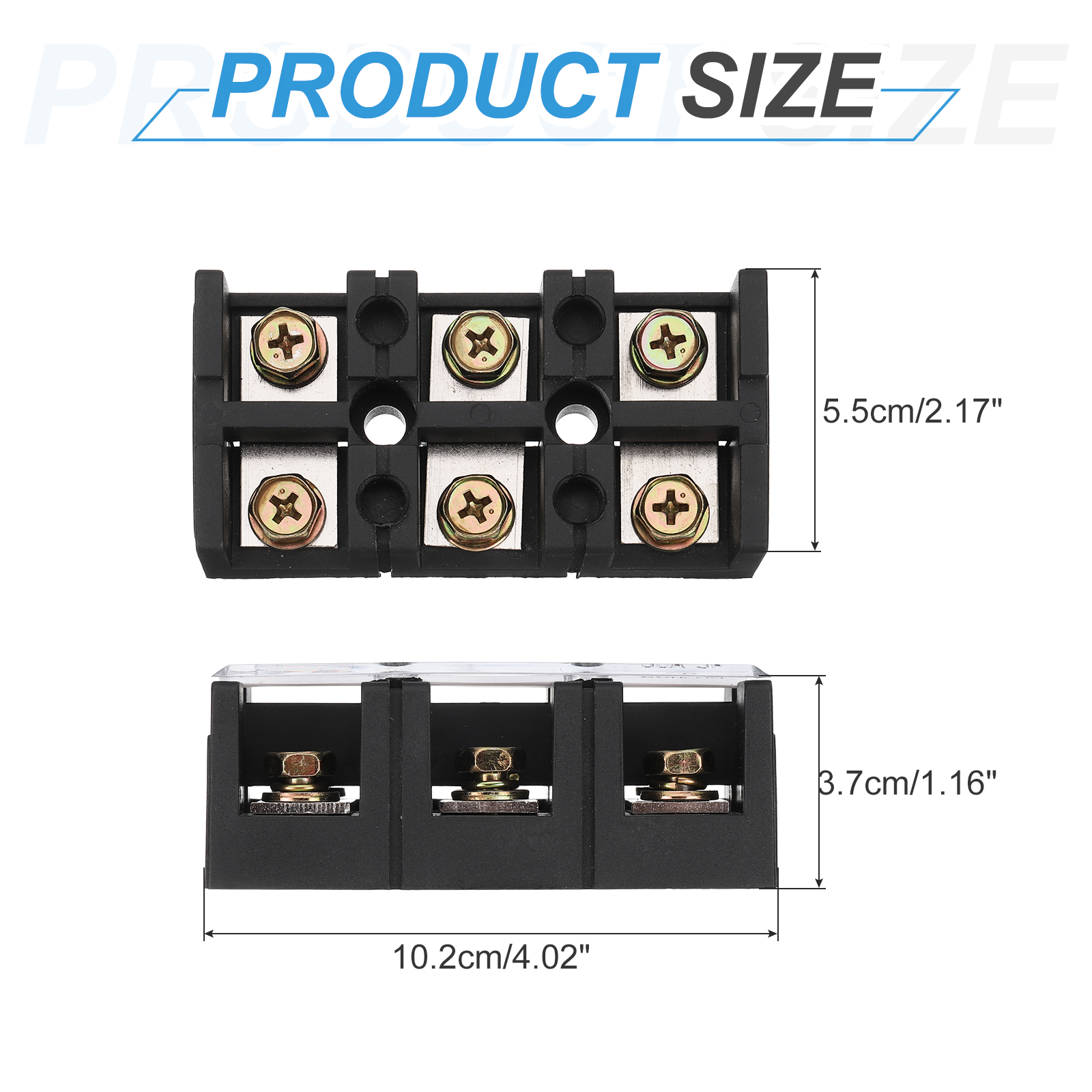 2 Pcs Barrier Terminal Strip Block 600V 100A Dual Rows 3 Positions Rail Base Screw Connector(The Shell Is Made of Flame Retardant and Heat Resistant Material)