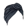 thumbnail image 1 of Lot de 1 Disque Concentrique Turban Africain Pré-Noué Léger Mode Couvre-Chefs pour Femmes Noir, 1 of 5