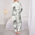 thumbnail image 3 of Pajama Sets for Women 2 Pcs, Summer Vacation Scene Camping Van Button Down Long Sleeve Sleepwear Lounge PJ Sets, 3 of 6