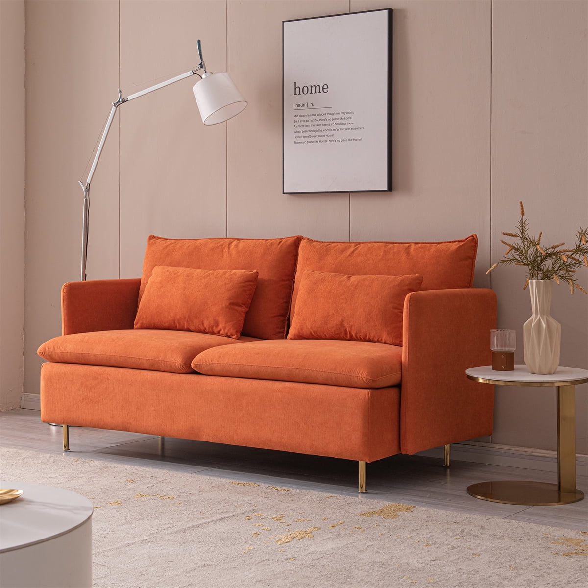 Loveseat Sofa Couch, Modern Settee Bench Upholstered 2Seat Sofa with