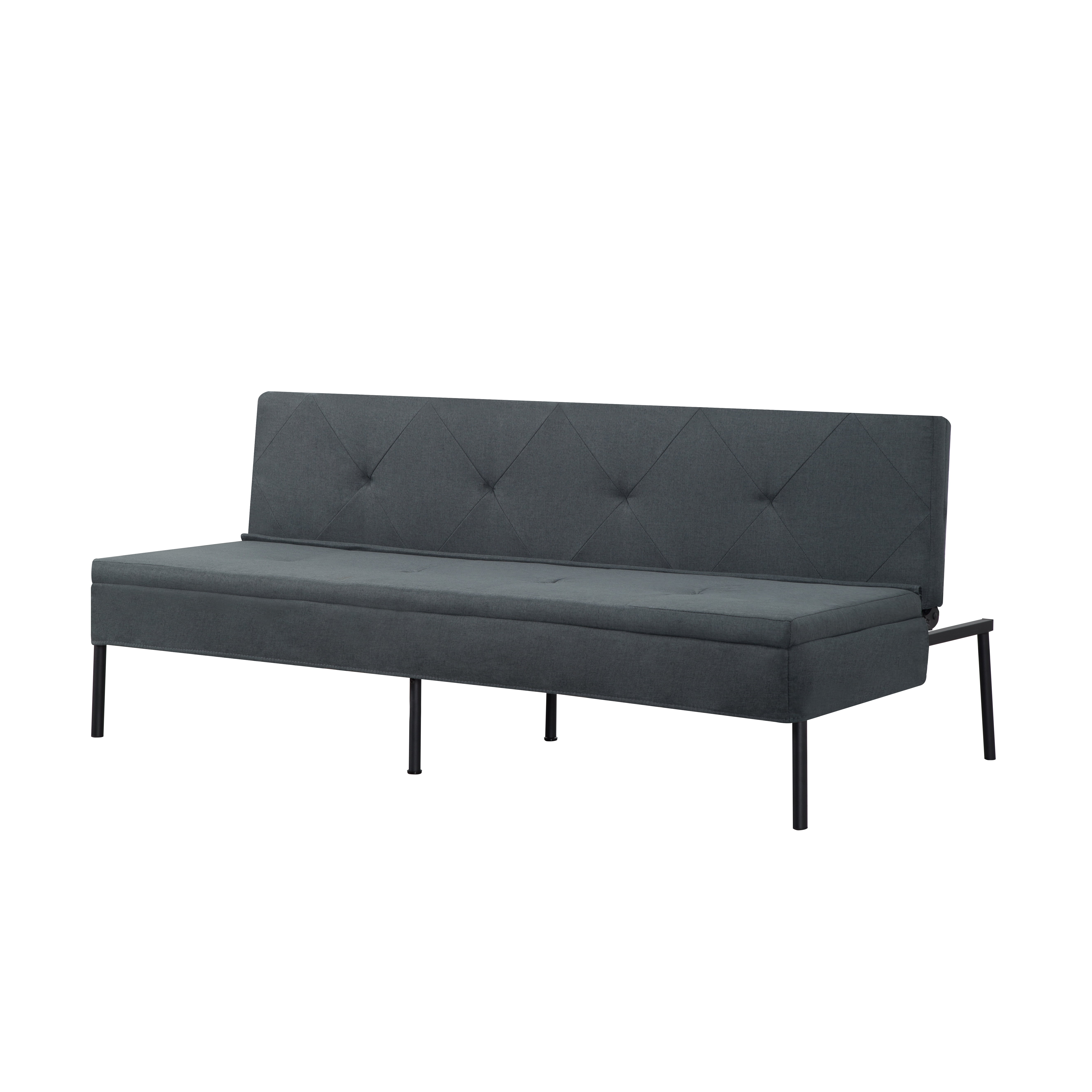 Gewnee 63" Modern Convertible Futon Sofa Bed, Pull-Out Sleeper with Adjustable Backrest(Gray)