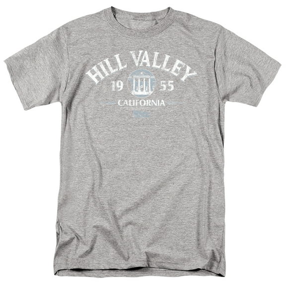 Back to The Future Hill Valley 1955 Unisex Adult T-Shirt, Athletic Heather, Small