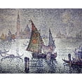 thumbnail image 2 of Signac, Paul 18x15 Black Ornate Wood Framed with Double Matting Museum Art Print Titled - Venice: The Green Sail, 2 of 4