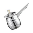 thumbnail image 1 of facefd Pot With Long Steel Food Durable Turkish Steel Craft Handle Cup Wax Melting Pot Wide Application Turkish Long Silver, 1 of 8