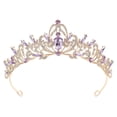 thumbnail image 4 of HEMOTON Violet Rhinestone Zinc Alloy Bridal Headband for Hair Decoration Wedding Party, 4 of 8