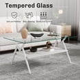 thumbnail image 3 of Maritcute Glass Top Coffee Table with Wooden Storage Shelf and Metal Legs - Central Table for Home, Apartment, Dormitory, 3 of 9