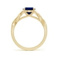thumbnail image 2 of ANGARA Lab Grown 2 Ct Blue Sapphire Celtic Knot Engagement Ring in 14K Yellow Gold for Women (Size-9x7mm) | September Birthstone, Anniversary, Jewelry Gift for Women | Lab Grown Blue Sapphire Ring, 2 of 8