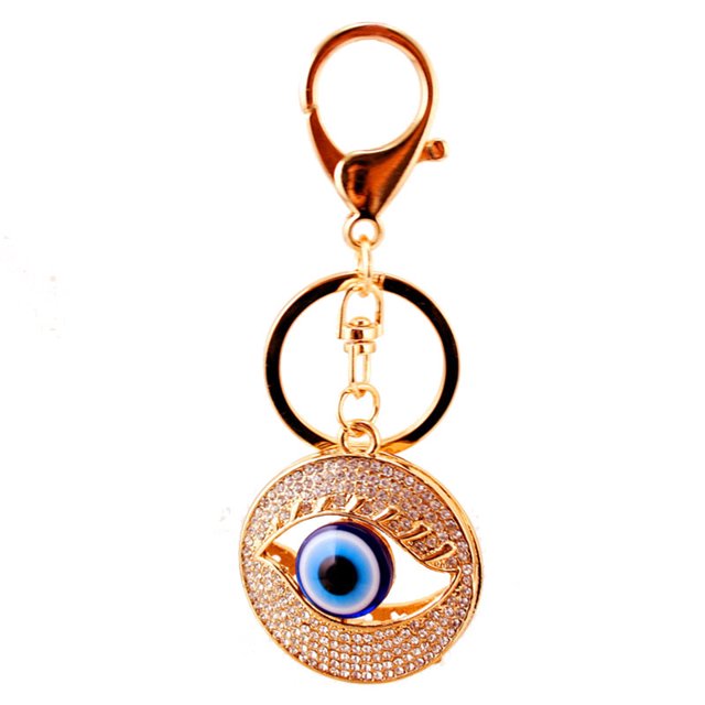 Colgante de diamante creativo, llavero de ojo de diablo de pavo, llavero de ojo JM