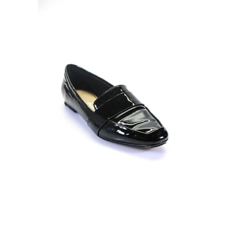 

Pre-owned|Splendid Womens Patent Leather Slip On Loafers Black Size 6