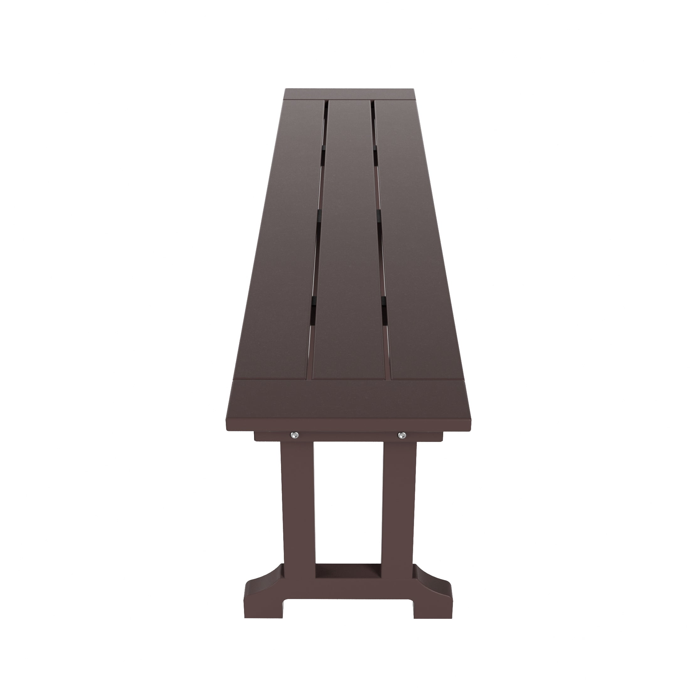 WestinTrends Ashore 6 Pieces Adirondack Patio Dining Set with Bench, All Weather Poly Lumber Slatted Outdoor Furniture Set, 71" Trestle Table and 4 Adirondack Chair and Outdoor Bench, Dark Brown