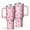Pink Breast Cancer, variant on Pink Breast Cancer and Pioneer Flower Love Tumbler with Handle and Lid,40oz Double Wall Vacuum Insulated Tumbler,Cups Gift for Women and Men