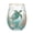 A, variant on A Stemless Wine Glass With Gold Rim Turtle Floral Printed Design