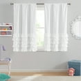 thumbnail image 3 of Your Zone Reversible Ruffle Blackout Curtain Panel, 1 Panel, White, 37" W x 54" L, 3 of 7