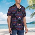 thumbnail image 2 of KLL Men's Hawaiian Shirt Short Sleeve Button Down Beach Shirts-Paisley And Owls, 2 of 5