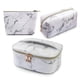 thumbnail image 1 of Bolsa De Maquillaje Con Patrón De Mármol De Cuero Pu Bolsa De Aseo Impermeable Bolsa De Viaje Bolsa De Cosméticos Portátil Bolsa Organizadora De Brochas De Maquillaje 3 Unids/Set Eigraketly HA041464-00, 1 of 5
