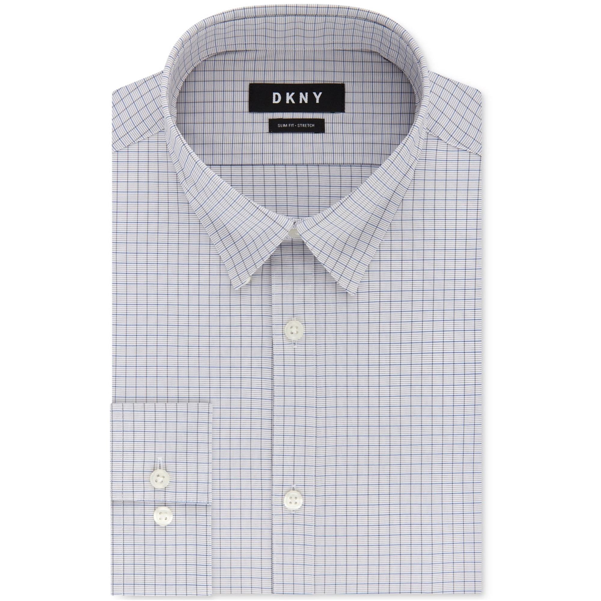 Dkny Mens Check Button Up Dress Shirt 