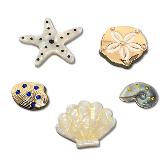 Metal-made, Ocean-themed Starfish and Seashell Shoe Charms/accessories, Suitable for Decorating Clogs and Sandals