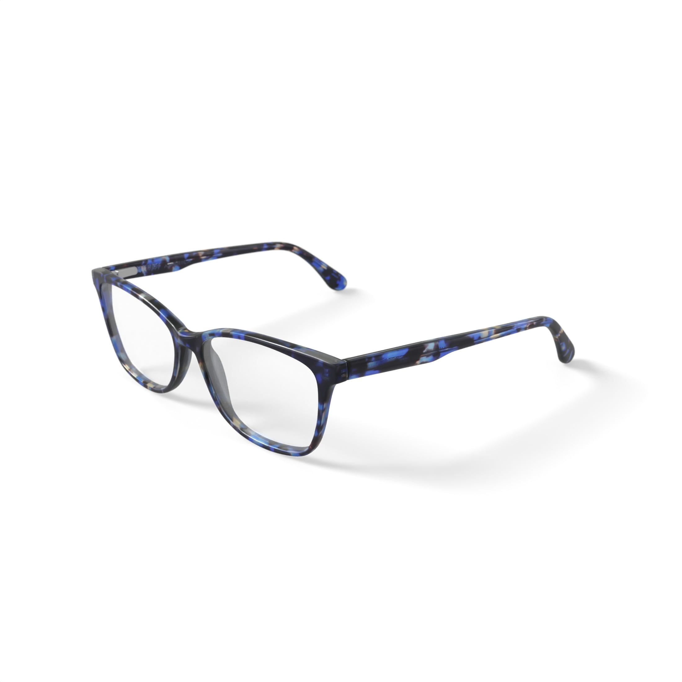 M America Women's Freeport Lapis Square Prescription Eyeglasses with Case, Blue Tortoise