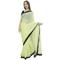 thumbnail image 6 of Atasi Indain Women's Designer Sari Light Yellow Georgette Saree With Blouse Piece, 6 of 7