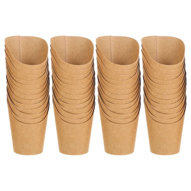 50 piezas de tazas de almacenamiento de papas fritas contenedores de bocadillos de papas fritas bocadillos de papel kraft vasos de papel