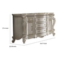 thumbnail image 5 of Benzara Five Drawer And Two Door Dresser With Carved Cabriole Legs, Antique Pearl, 5 of 5
