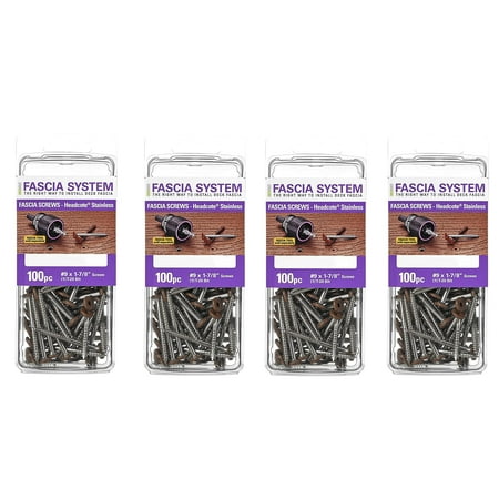 

Headcote Stainless Steel Fascia Screws 9 x 1-7/8 T-20 Star Drive Cedar 100 Pieces (Fur k)
