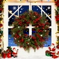 thumbnail image 5 of Christmas Wreath Artificial Christmas Decorations for Front Door Holiday Xmas Decor Pine Garland with Red Berries Festive Home Decor Outdoor Christmas Decorations for Holiday Season, 5 of 6