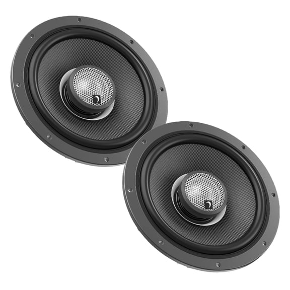 Diamond Audio HXM65F2BK Motosport 2-way 6.5" 2-ohm Flush Mount Speaker Black Carbon Cone Speaker - 450w Max/150w RMS